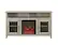 Front. Walker Edison - 58" Tall Glass Two Door Soundbar Storage Fireplace TV Stand for Most TVs Up to 65" - White Oak.