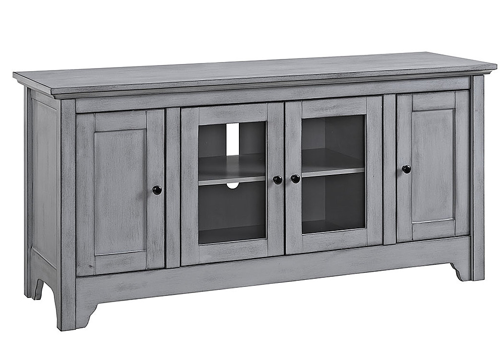 Angle View: Walker Edison - 4 Door Media Storage TV Stand for Most Flat-Panel TV's up to 55" - Grey