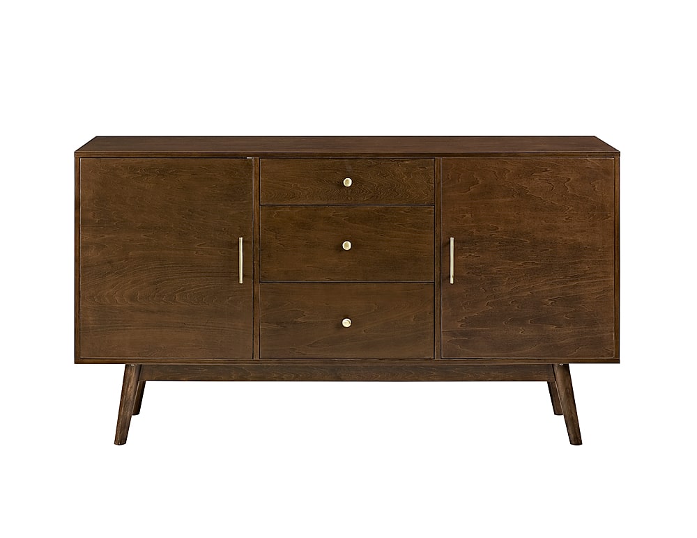 Front. Walker Edison - 60” Mid Century Modern TV Stand for TV's up to 65” - Walnut.