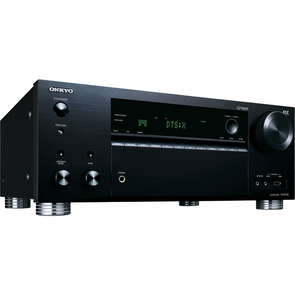 Left. Onkyo - TX 7.2-Ch. Hi-Res 4K Ultra HD A/V Home Theater Receiver - Black.