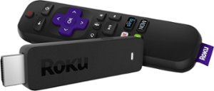 Roku - Streaming Stick with Voice Remote with TV Power and Volume - Black - Front_Zoom