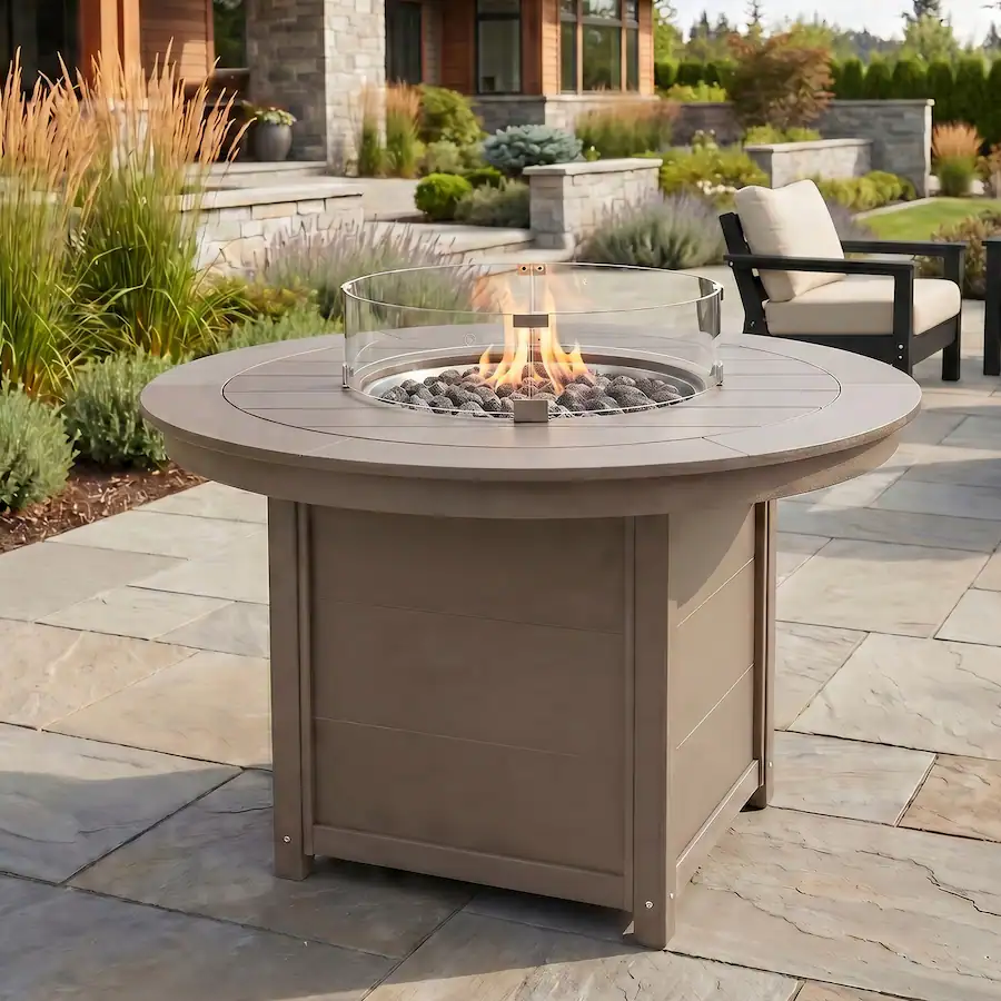 WestinTrends Helios 47" Modern Outdoor Patio Propane Gas Round Fire Pit ...