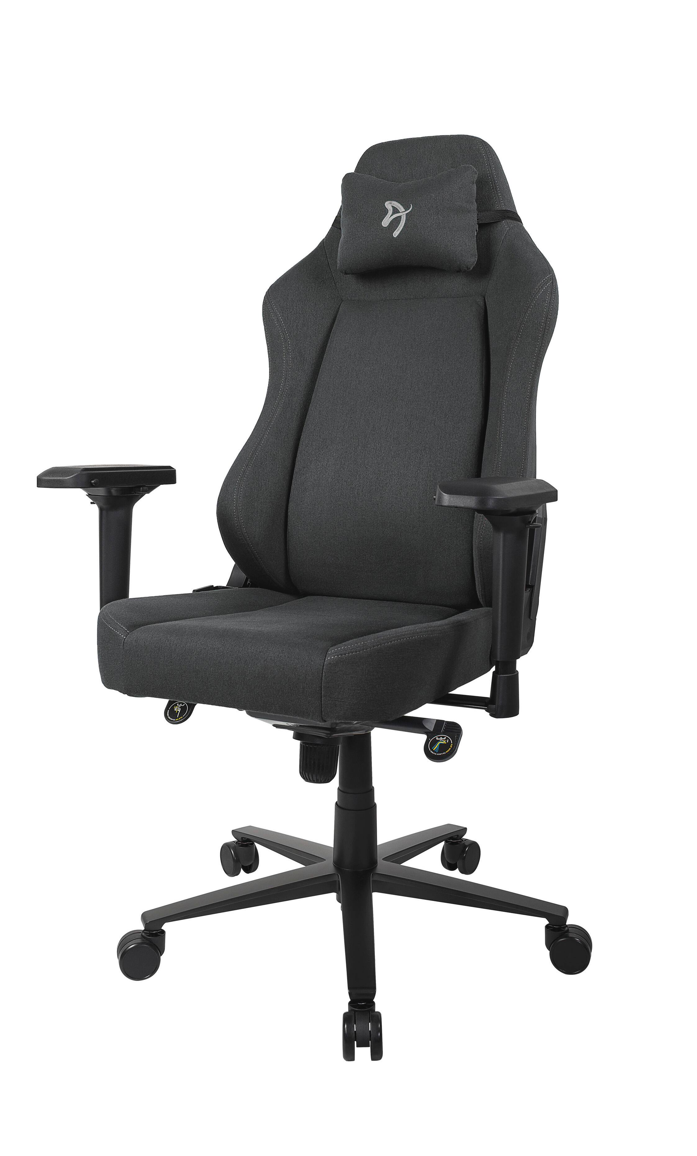 Alt View 12. Arozzi - Primo Premium Woven Fabric Gaming Chair - Dark Grey with Light Grey Accents.