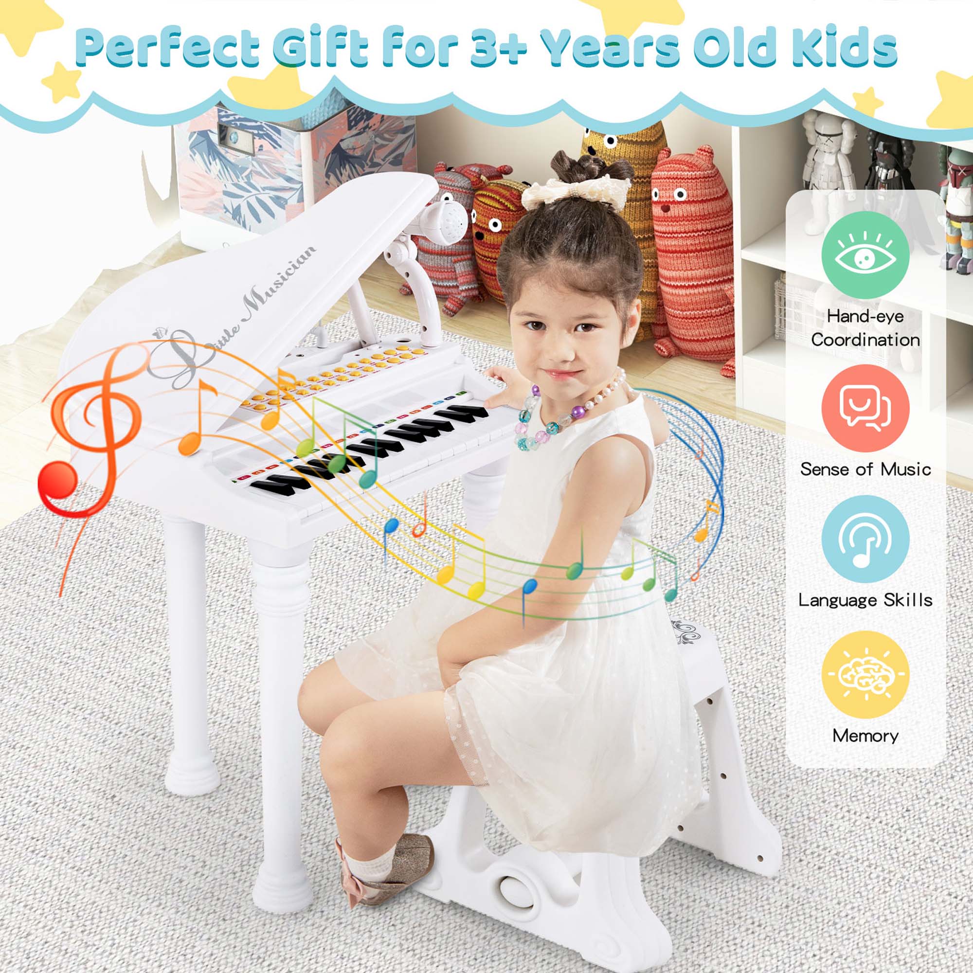 Perfect Gift for 3+ Years Old Kids: Musician Suite, Hand-eye Coordination, Sense of Music, Language Skills, Memory