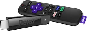 Roku - Streaming Stick+ 4K Streaming Media Player with Voice Remote with TV Controls - Black - Front_Zoom