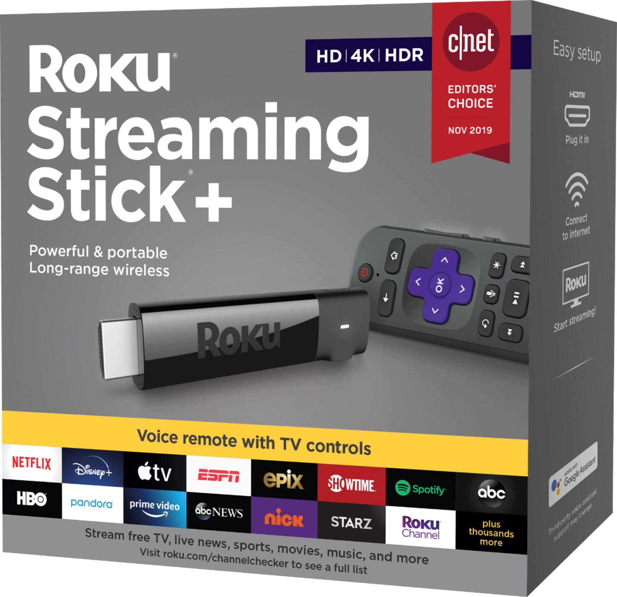 Alt View 13. Roku - Roku - Streaming Stick+ 4K Streaming Device with Roku Voice Remote and TV Controls.