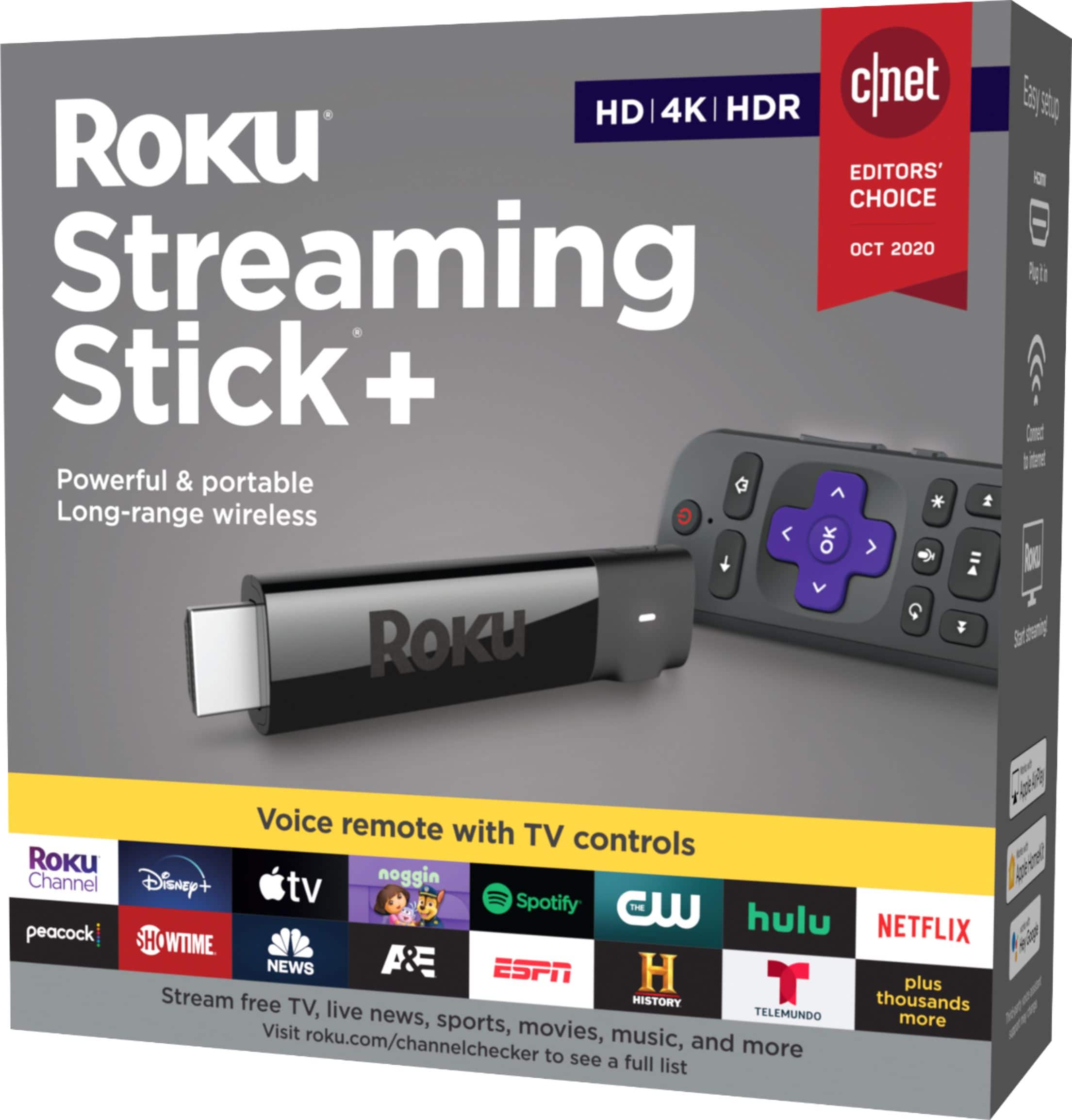 Alt View 15. Roku - Roku - Streaming Stick+ 4K Streaming Device with Roku Voice Remote and TV Controls.
