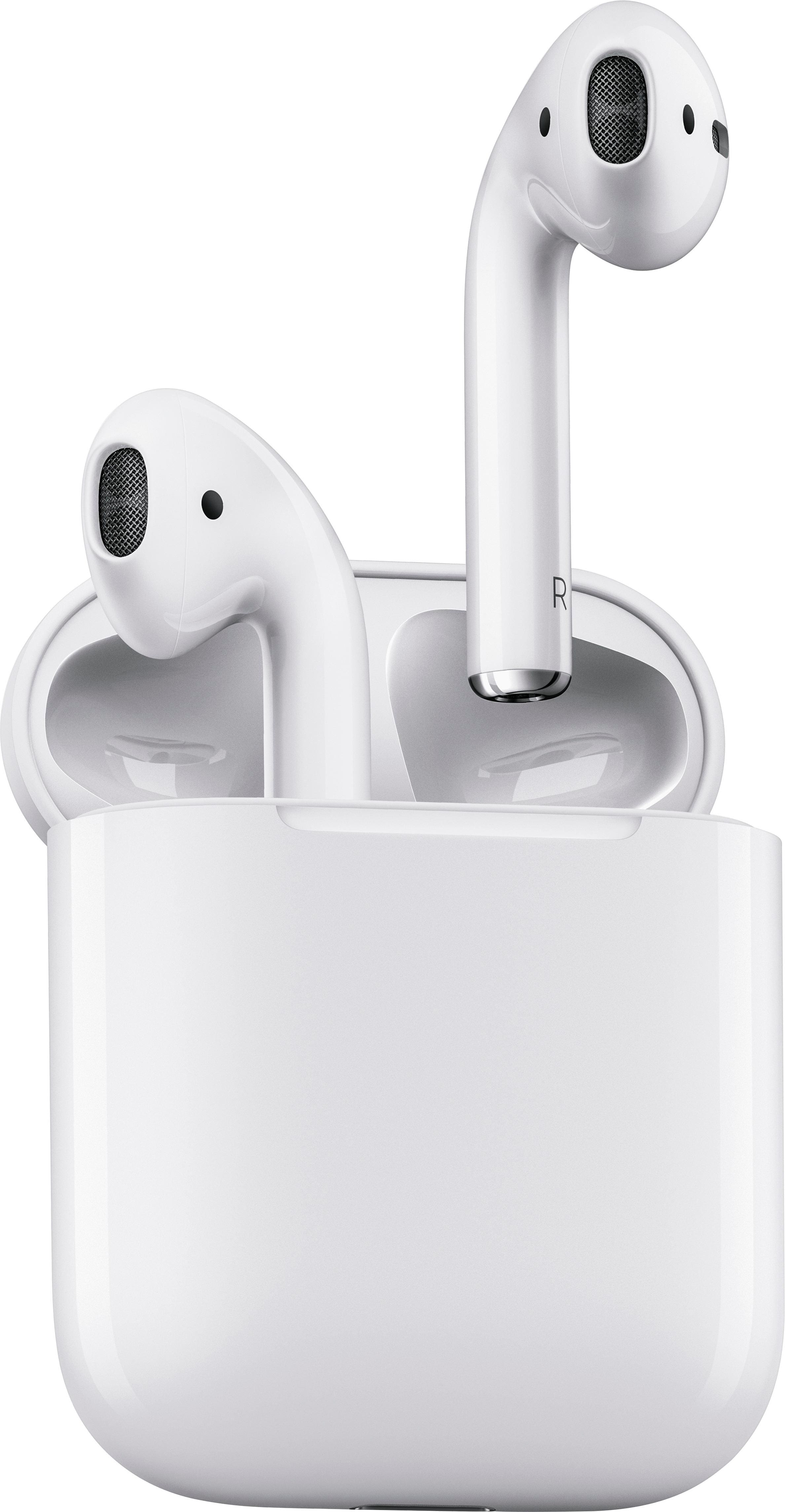 Angle. Apple - Geek Squad Certified Refurbished AirPods with Charging Case (1st Generation).