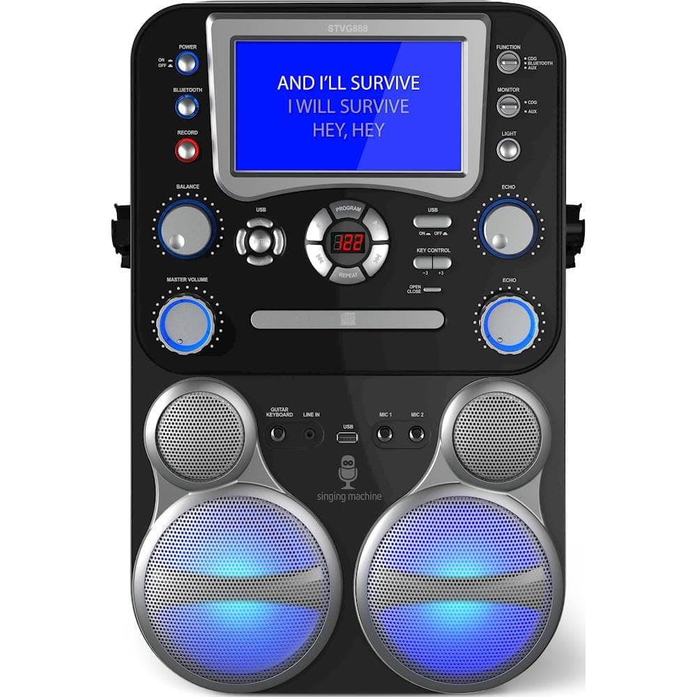 Singing Machine - CD+G Bluetooth Karaoke System - Black - Front_Zoom