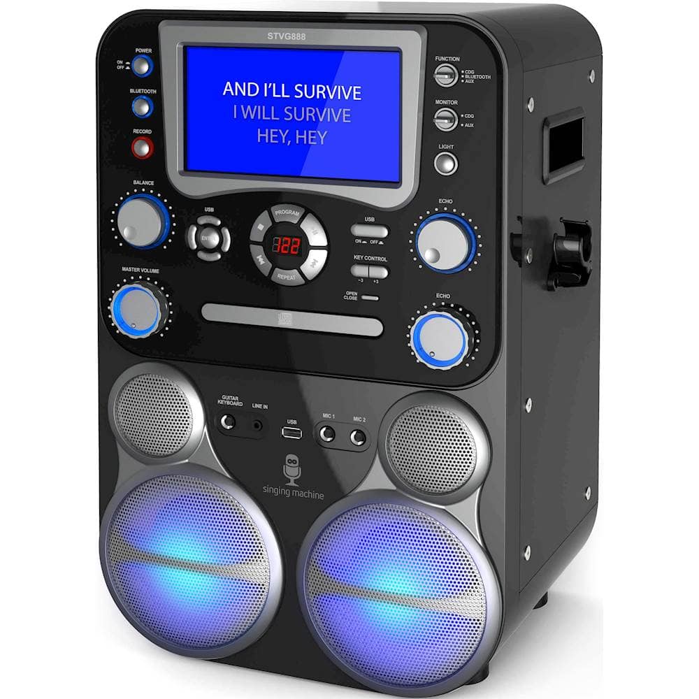 Left. Singing Machine - CD+G Bluetooth Karaoke System - Black.
