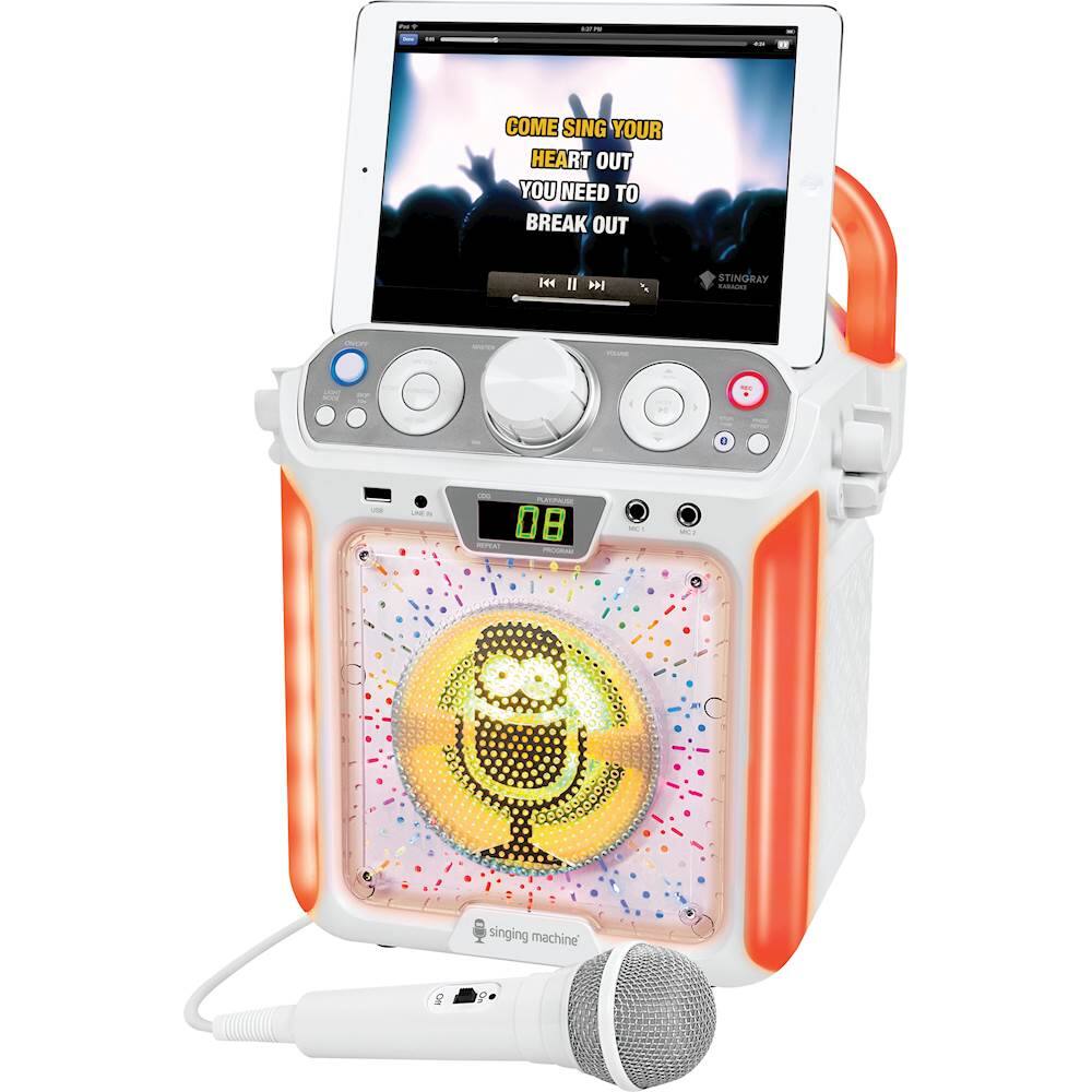 Alt View 13. Singing Machine - Groove Cube CDG Bluetooth Karaoke System - White.