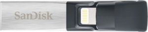 SanDisk - iXpand 32GB USB 3.0/Lightning Flash Drive - Black / Silver - Front_Zoom