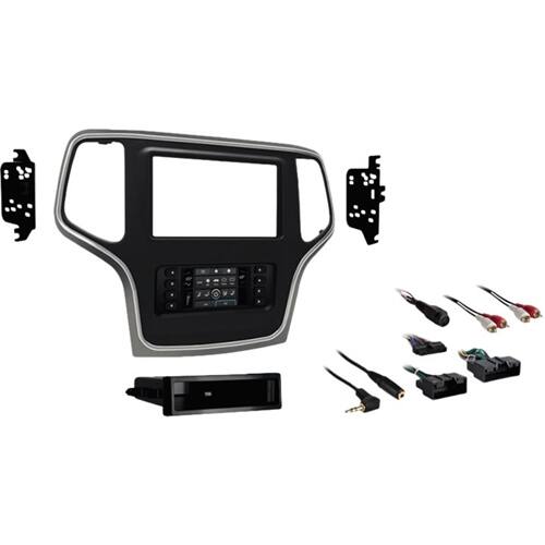 Front. Metra - Dash Kit for Select 2014 Jeep Grand Cherokee Vehicles - Silver trim.