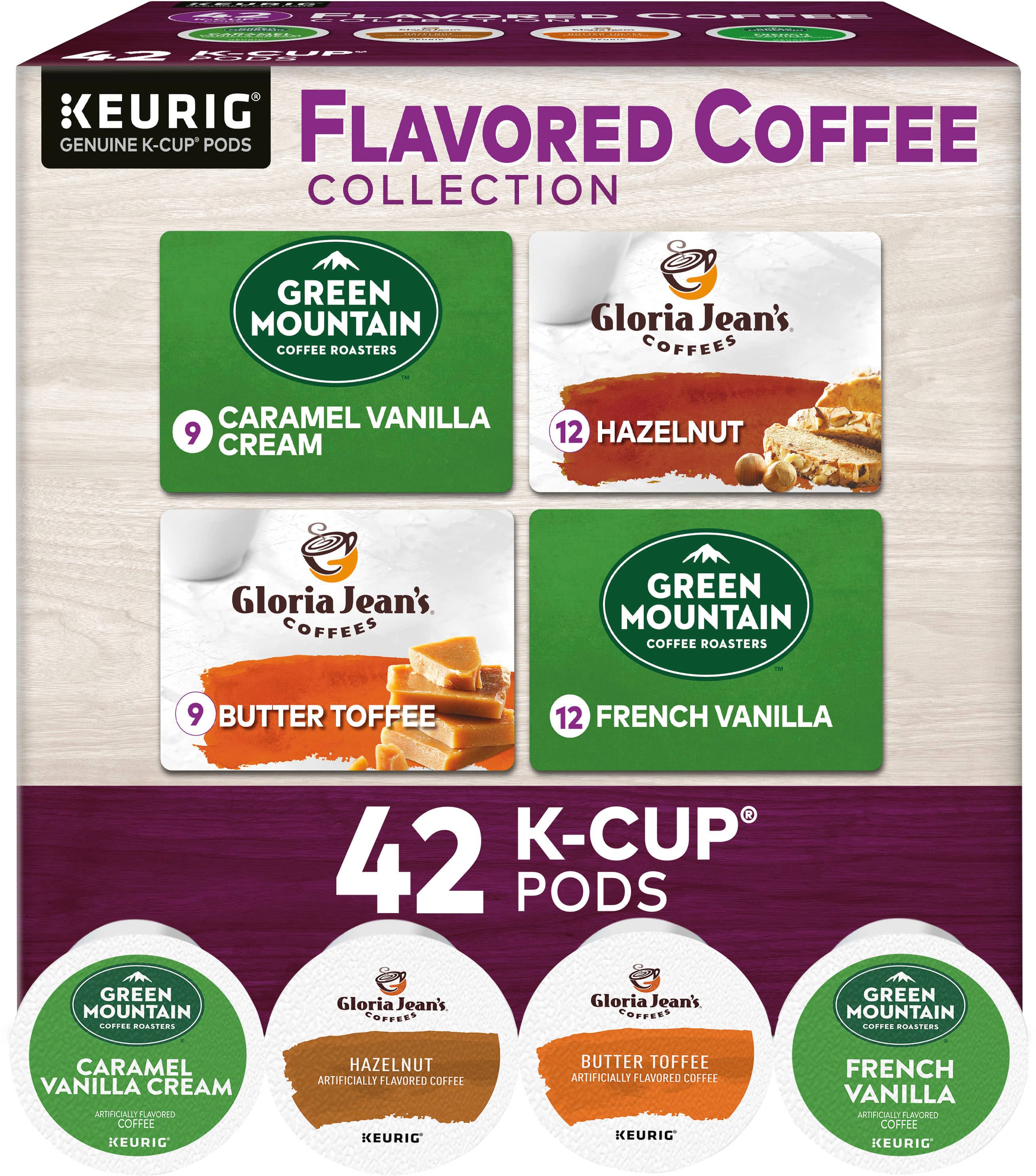 Front. Keurig - Green Mountain Coffee - Flavored Coffee Collection K-Cup Pods (42-Pack).