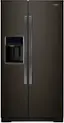 Front. Whirlpool - 28.5 Cu. Ft. Side-by-Side Refrigerator with In-Door-Ice Storage - Black.