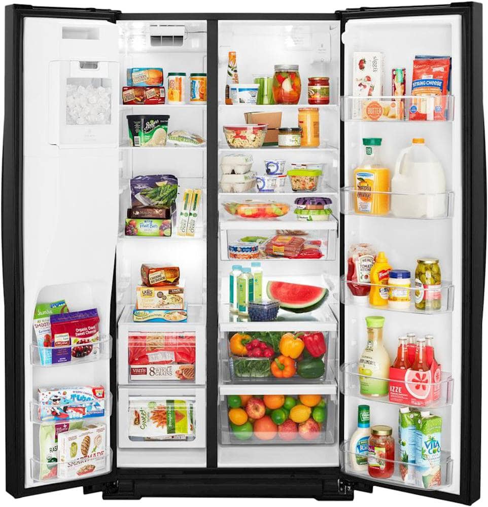 Alt View 1. Whirlpool - 28.5 Cu. Ft. Side-by-Side Refrigerator with In-Door-Ice Storage - Black.