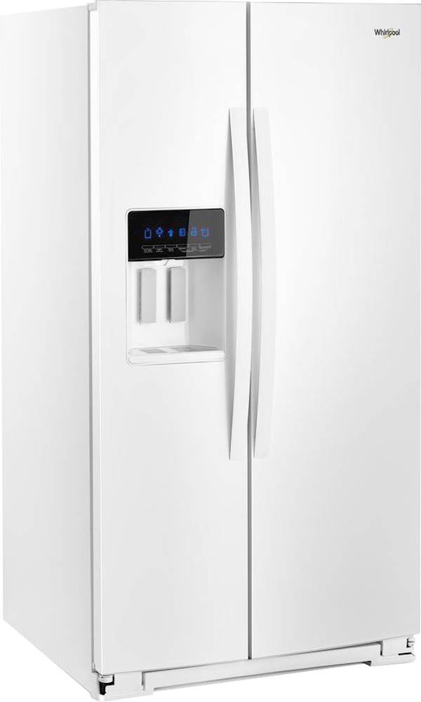 Angle View: Whirlpool - 28.5 Cu. Ft. Side-by-Side Refrigerator with In-Door-Ice Storage - White