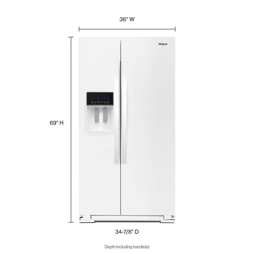 Alt View 3. Whirlpool - 28.5 Cu. Ft. Side-by-Side Refrigerator with In-Door-Ice Storage - White.