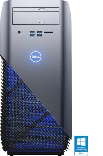 Dell - Inspiron Desktop - AMD Ryzen 7 1800X - 16GB Memory - AMD Radeon RX 580 - 1TB Hard Drive + 256GB Solid State Drive - Recon Blue - Larger Front