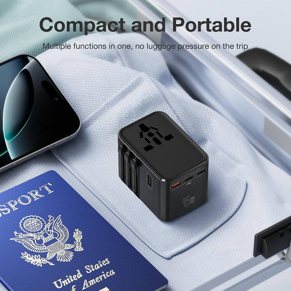 Compact and Portable  
Multiple functions in one, no luggage pressure on the trip  

45W  

United States of America