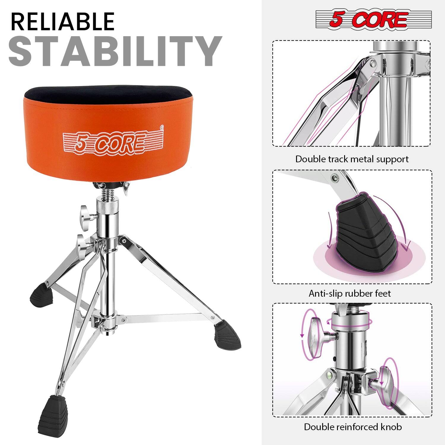 RELIABLE STABILITY

5 CORE

Double track metal support

Anti-slip rubber feet

Double reinforced knob
