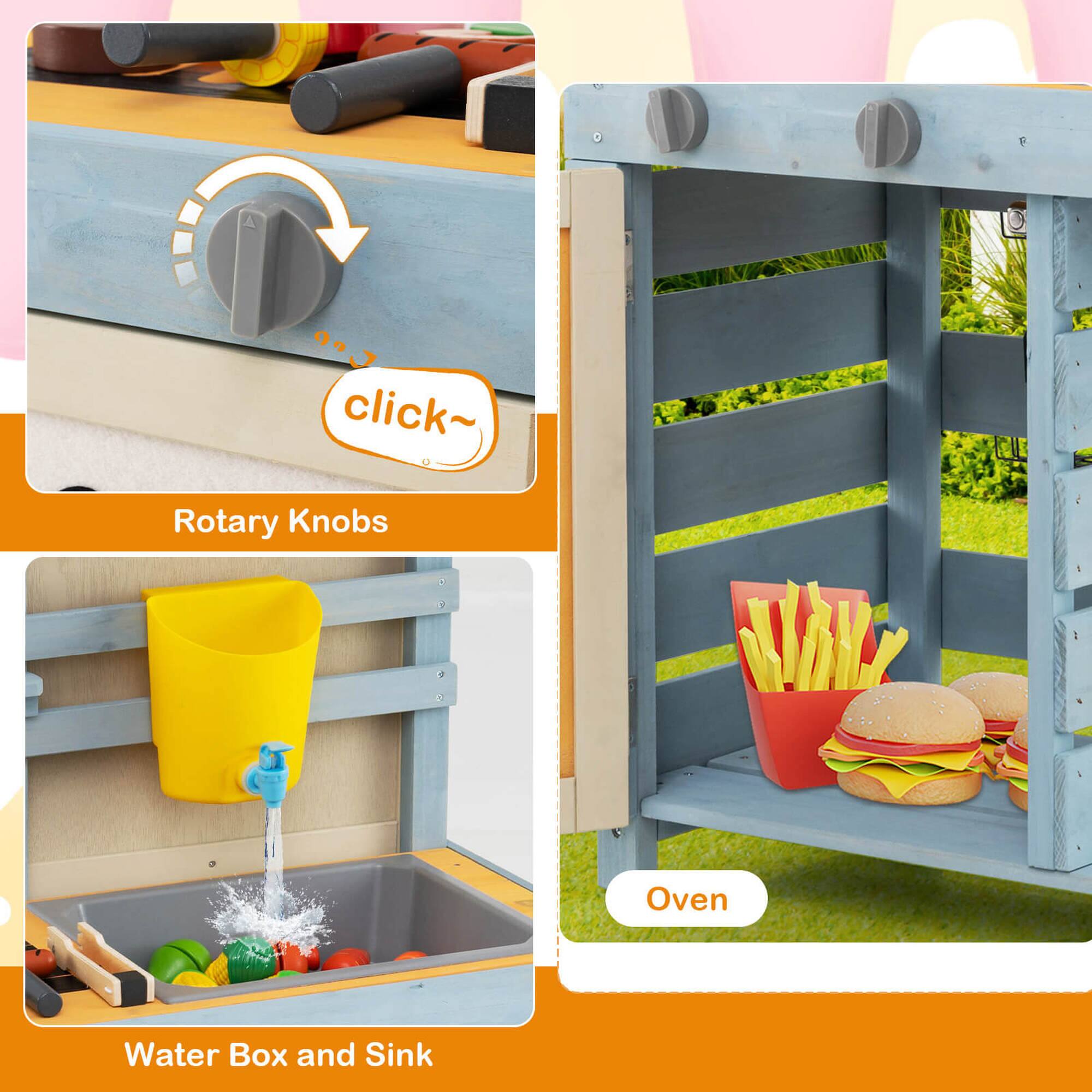 - Rotary Knobs
- Water Box and Sink
- Oven