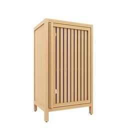 Boyel Living - Bathroom Bamboo Storage Cabinet Freestanding Floor Organizer with Door and Shelf - Natural,Natural Wood