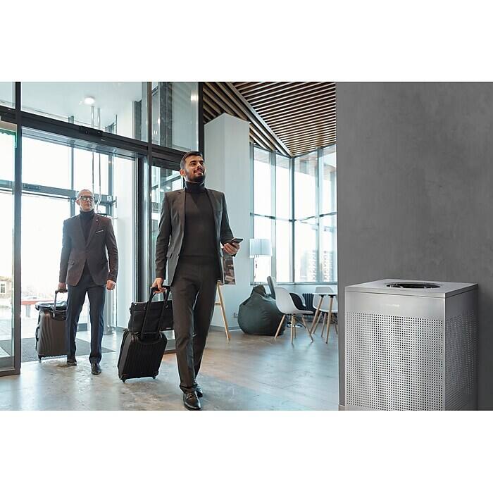 Alt View 4. Alpine Industries - 40 Gallon Stainless Steel Square Perforated Indoor Trash Can - Silver.