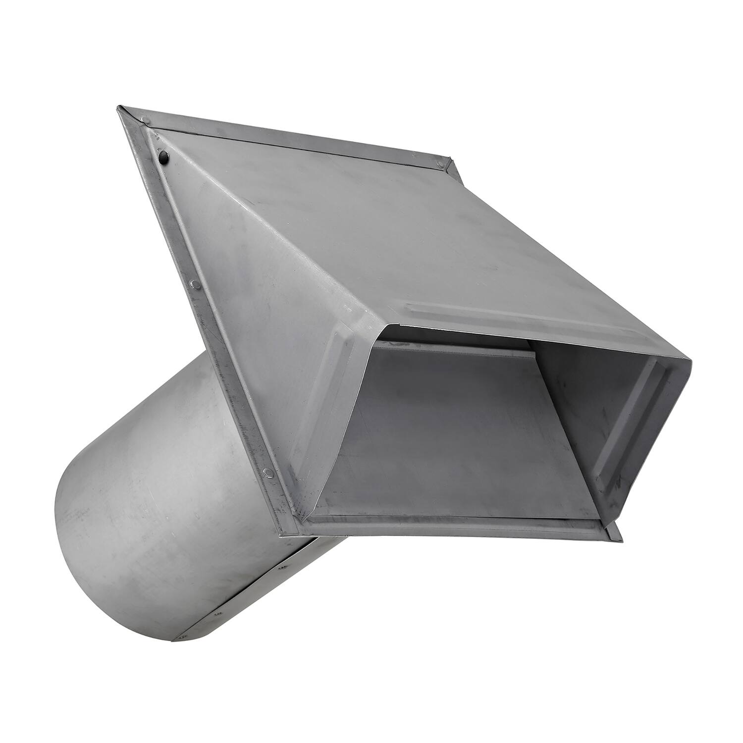 Angle. Lambro - 6" 26-Gauge Paint-Grade Steel Wall Exhaust Hood Vent with Damper, 11" Pipe, EC-3460G-11-PG.