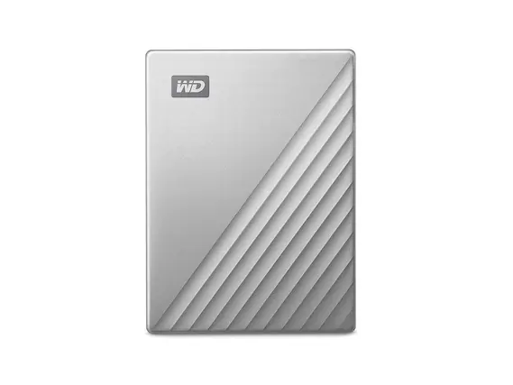Front. Western Digital - WD 5TB Silver My Passport Ultra Portable Storage External Hard Drive USB-C for Mac (WDBPMV0050BSL-WESN) - Silver.