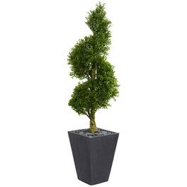 BreeBe - 5' Boxwood Topiary Tree Planter UV Res (Indoor/Outdoor) - Green