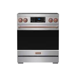 Gordon Ramsay Series by Thor Kitchen 4.8 Cu. Ft Freestanding Induction Range with Rose Gold Hardware - Stainless Steel