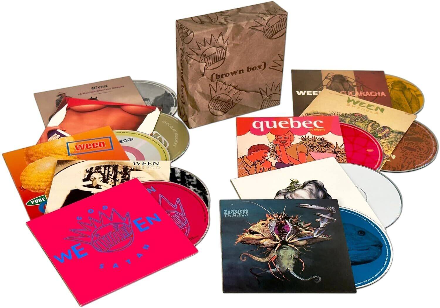 Deen ween lc box COAVA COCOLAEAOES WEEN CE POD (brown box) WEE CC RACHA WEEN quebec t Ween N PURE GOD EN WE SATAN ween The Mottusk M

Corrected:

Ween lc box (brown box)  
Ween  
Quebec  
Ween  
Pure God  
Ween Satan  
Ween The Mottusk