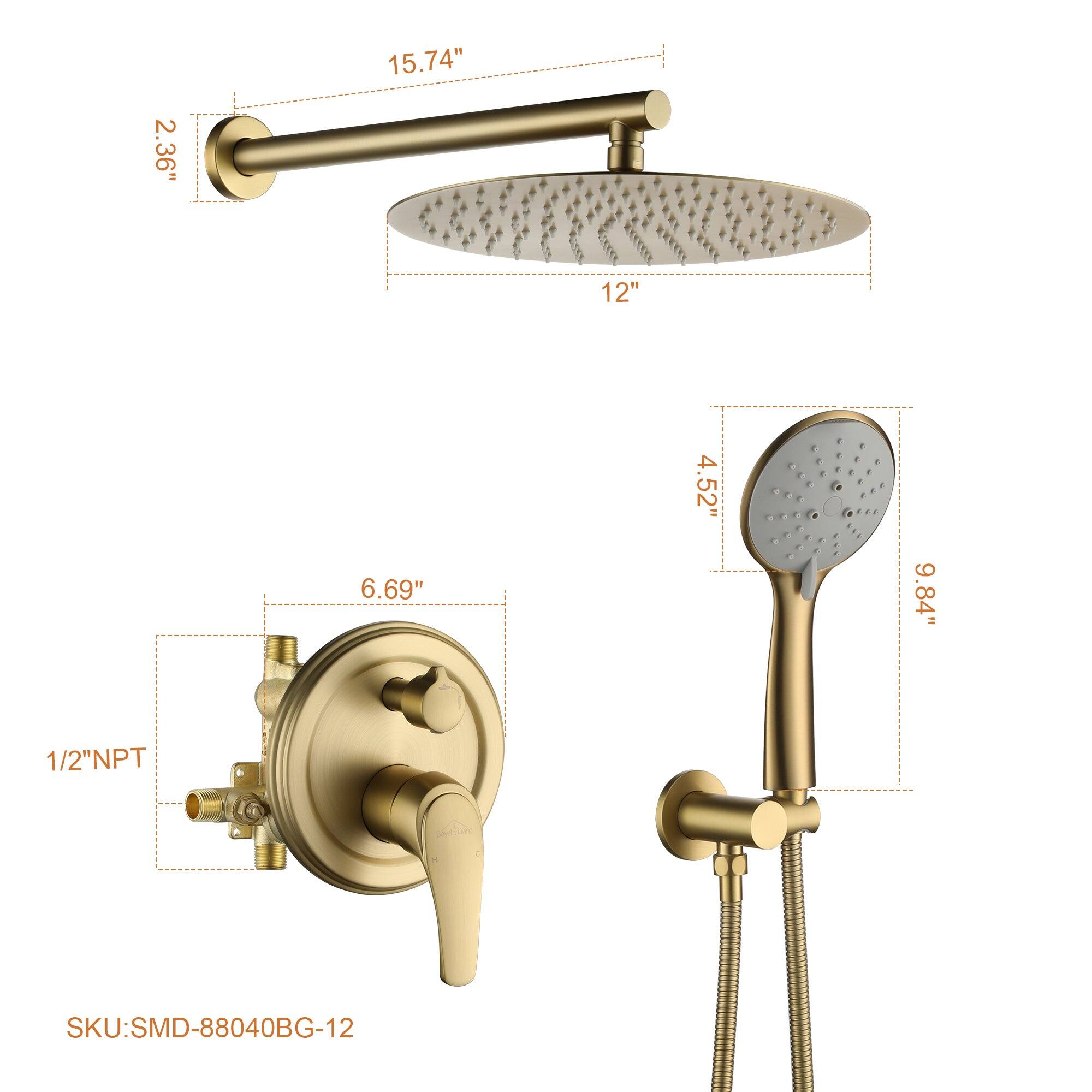 2.36" G, 15.74", 12", 6.69", 4.52", 1.9.84", 1/2"NPT, SKU:SMD-88040BG-12