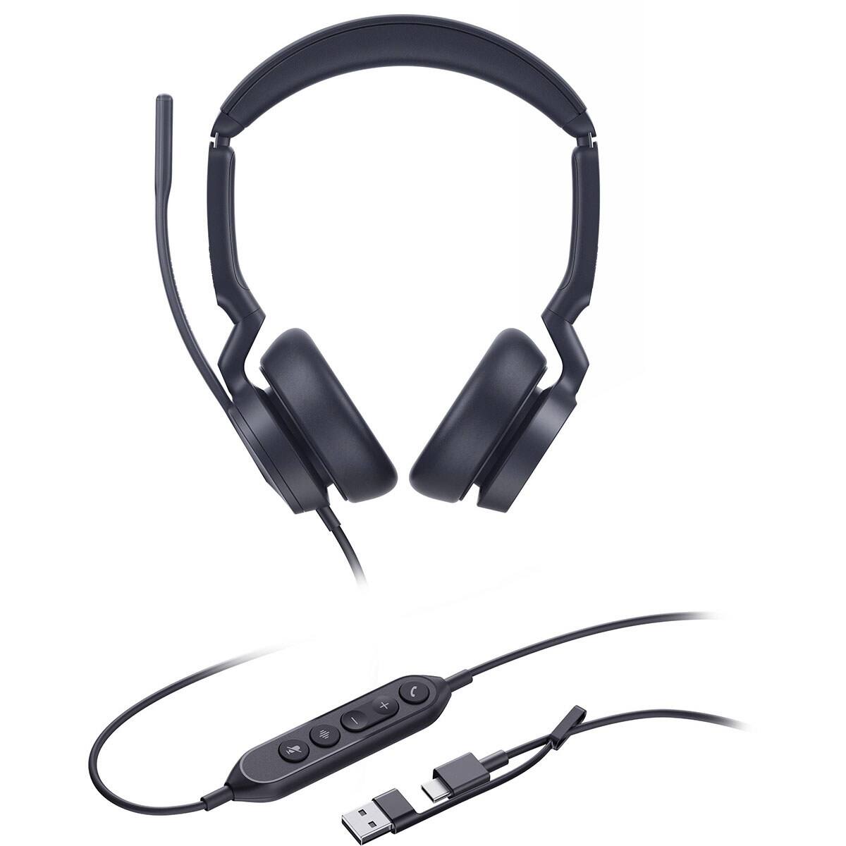 Alt View 1. Yealink - Yealink UH46 Wired Closed-Back On-Ear Stereo Headset, UC - Black.