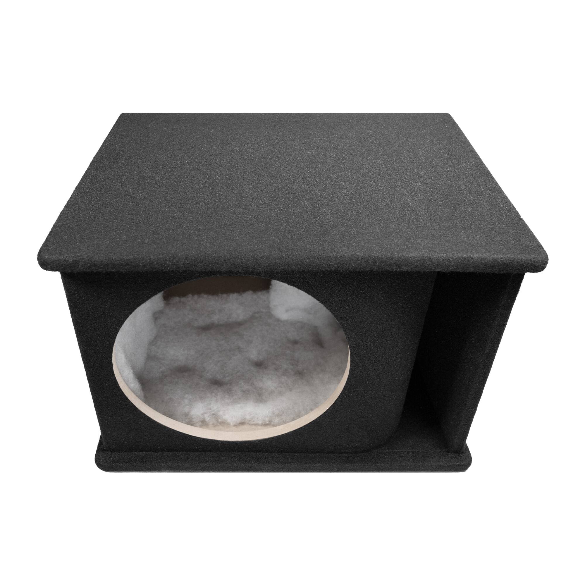 Alt View 4. QPower - QPower 12" Single Horn Ported Subwoofer Box Enclosure, 5/8" MDF, Black Carpet - BLACK.