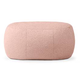 Jaxx - Ellis Ottoman Shearling Faux-Lamb Plush Pouf for Modern Interior Design, Large - Cloud