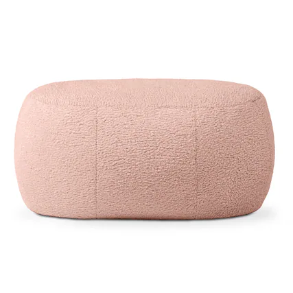 Front. Jaxx - Jaxx Ellis Ottoman Shearling Faux-Lamb Plush Pouf for Modern Interior Design, Large, Cloud - Cloud.