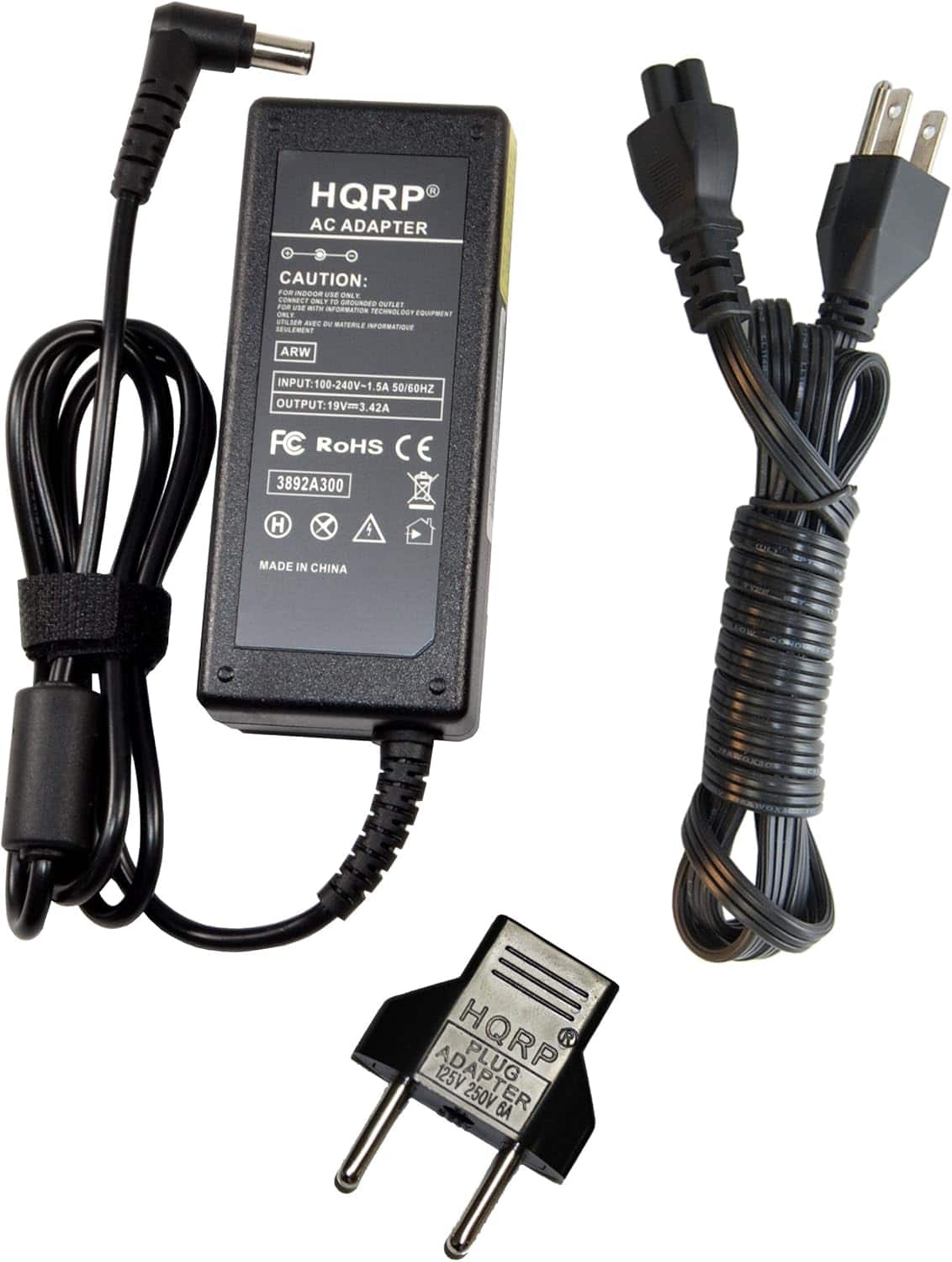 HQRP - 19V AC Adapter for LG LCAP25A LCAP16A-E 19MA31D 19MN43D 22LB4510 22MN43D 24LB4510 24LB451B 24LN451B 27MA43D HDTV TV
