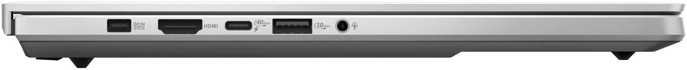 The text on the image reads "DCIN HDMI (40 ps 10 os)." This text is likely related to the laptop's connectivity options, such as the presence of a DCIN port for charging or a HDMI port for connecting to external displays. The numbers "40 ps 10 os" could be referring to the power supply or operating system compatibility of the laptop.