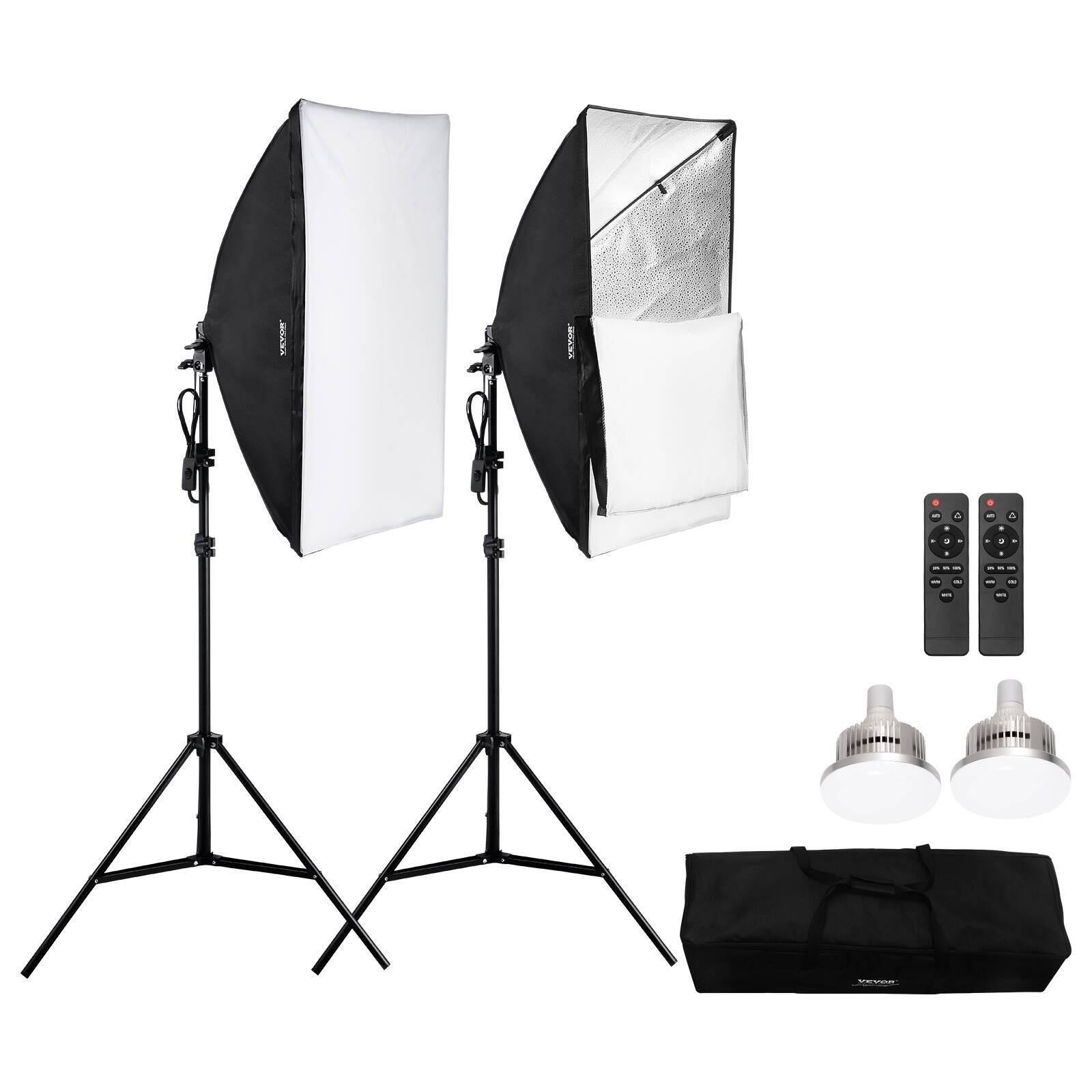 Alt View 5. VEVOR - Softbox Lighting Kit, 20" x 28", Professional Softbox with 45W 3000-6500K LED Bulbs, 3 Continuous Lighting Effects - Black.