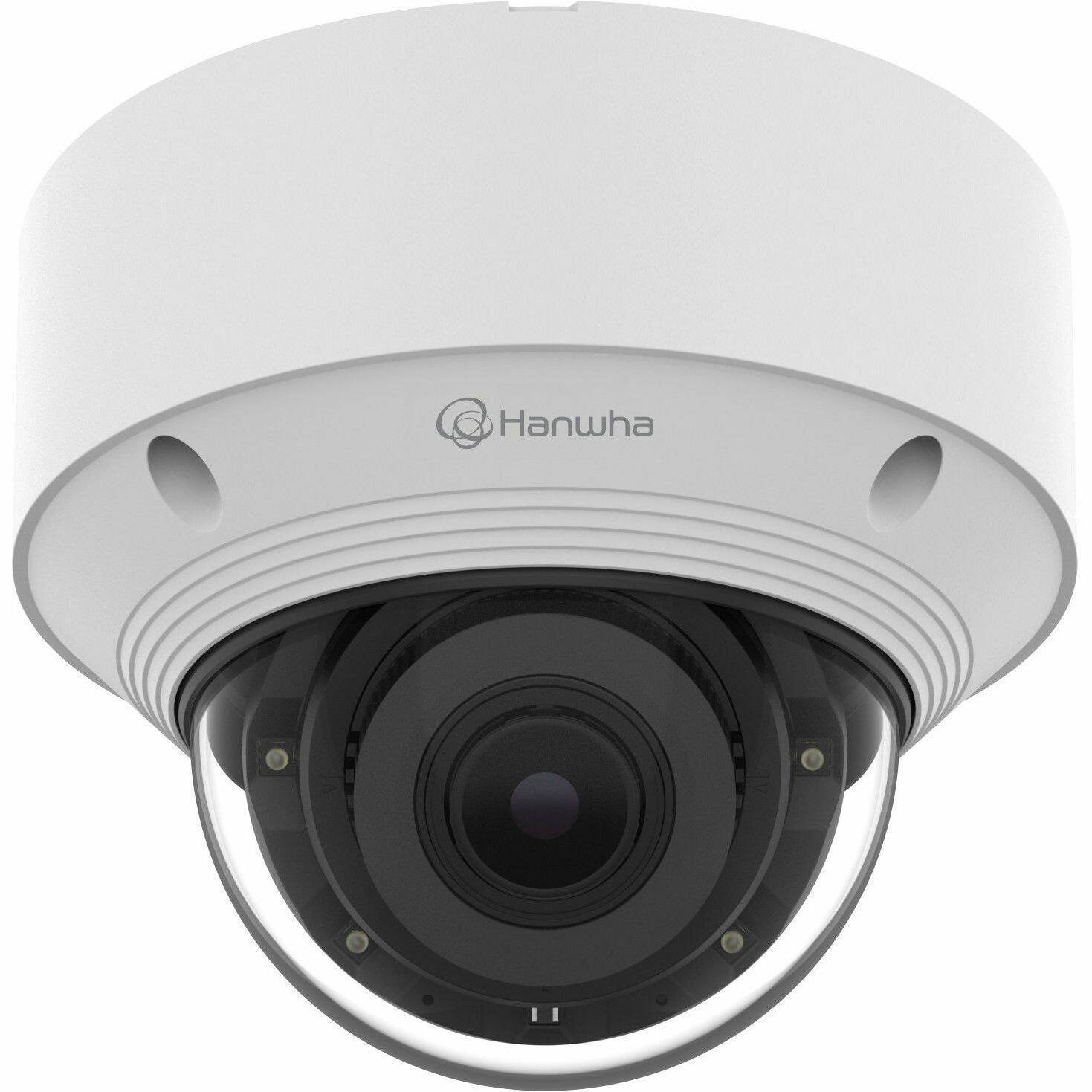 Alt View 1. Samsung - Hanwha QNV-C8083R 5 Megapixel Outdoor Network Camera - Color - Dome - White - 98.43 ft Infrared Night Vision - H.265 - White.