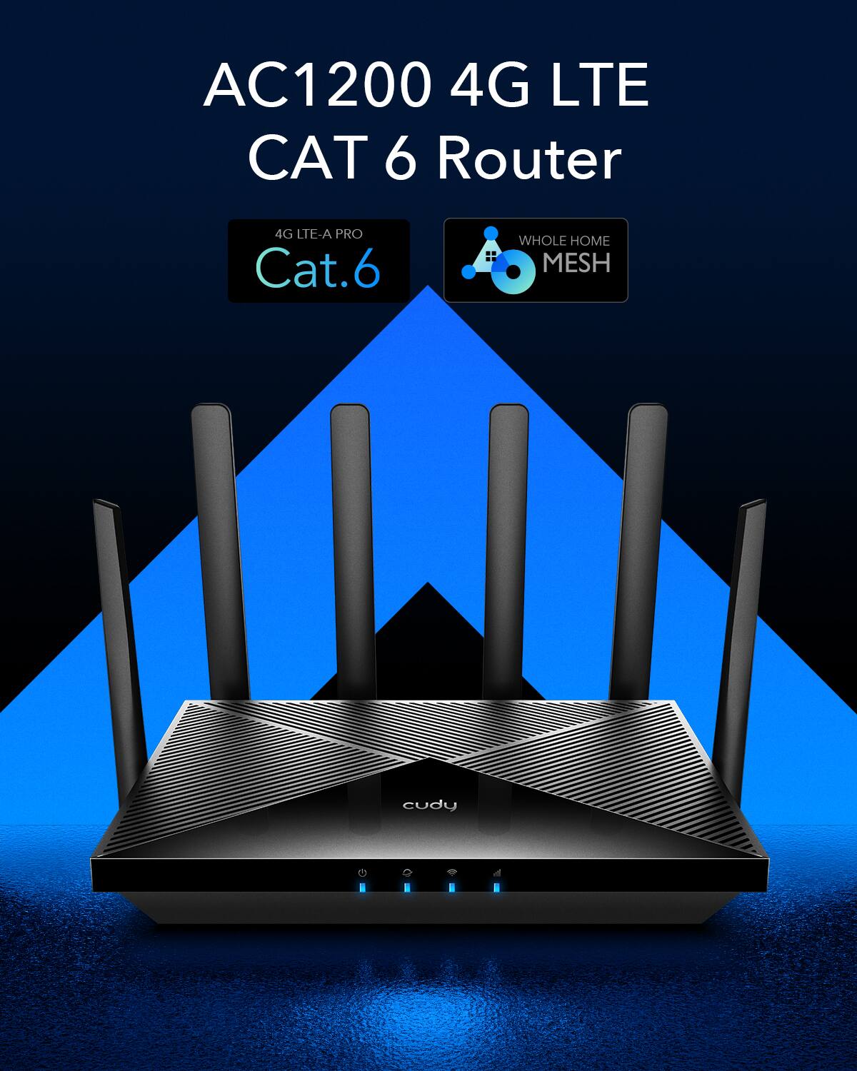 AC1200 4G LTE CAT 6 Router  
4G LTE-A PRO Cat.6  
WHOLE HOME MESH