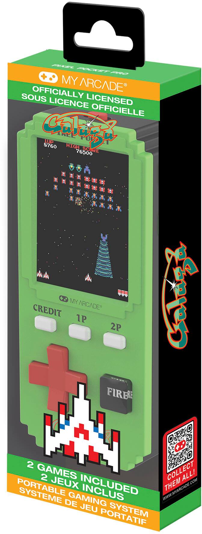 AXEL POCKET PAO  
MY ARCADE  
OFFICIALLY LICENSED  
SOUIS LICENCE OFFICIELLE  
Calda  
HIGH SCORE  
8760  
76500  
MY ARCADE  
CREDIT  
1P  
2P  
FIRE  
2 GAMES INCLUDED  
2 JEUX INCLUS  
PORTABLE GAMING SYSTEM  
PORTABLE SYSTEME DE JEU  
www.myarcade.com  
COLLECT THEM ALL!  
www.myarcade.com - T (Teen 13+)