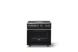 Viking - 36 in. Wide 4 Burner Dual Fuel Sealed Burner Range with Griddle-Onyx - Onyx