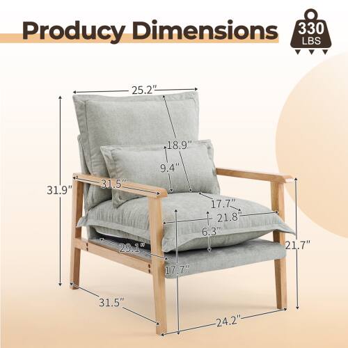 Product Dimensions:  
330 LBS  
25.2"  
18.9"  
31.9"  
31.5"  
29.1"  
9.4"  
17.7"  
21.8"  
6.3"  
21.7"  
17.7"  
31.5"  
24.2"