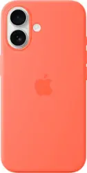 Apple - iPhone 16 Silicone Case with MagSafe - Tangerine - Front_Zoom