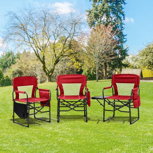 Alt View 6. Winado - 1PC Camping Directors Chair Portable Folding with Side Table, Carry Bag for Outdoor Adults Camping Beach Fishing Picnic - Red.