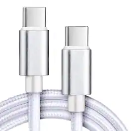 Kitcheniva - Fast Charging USB-C Cable For iPhone 16 15 Pro Max Samsung S24 3 Ft - White