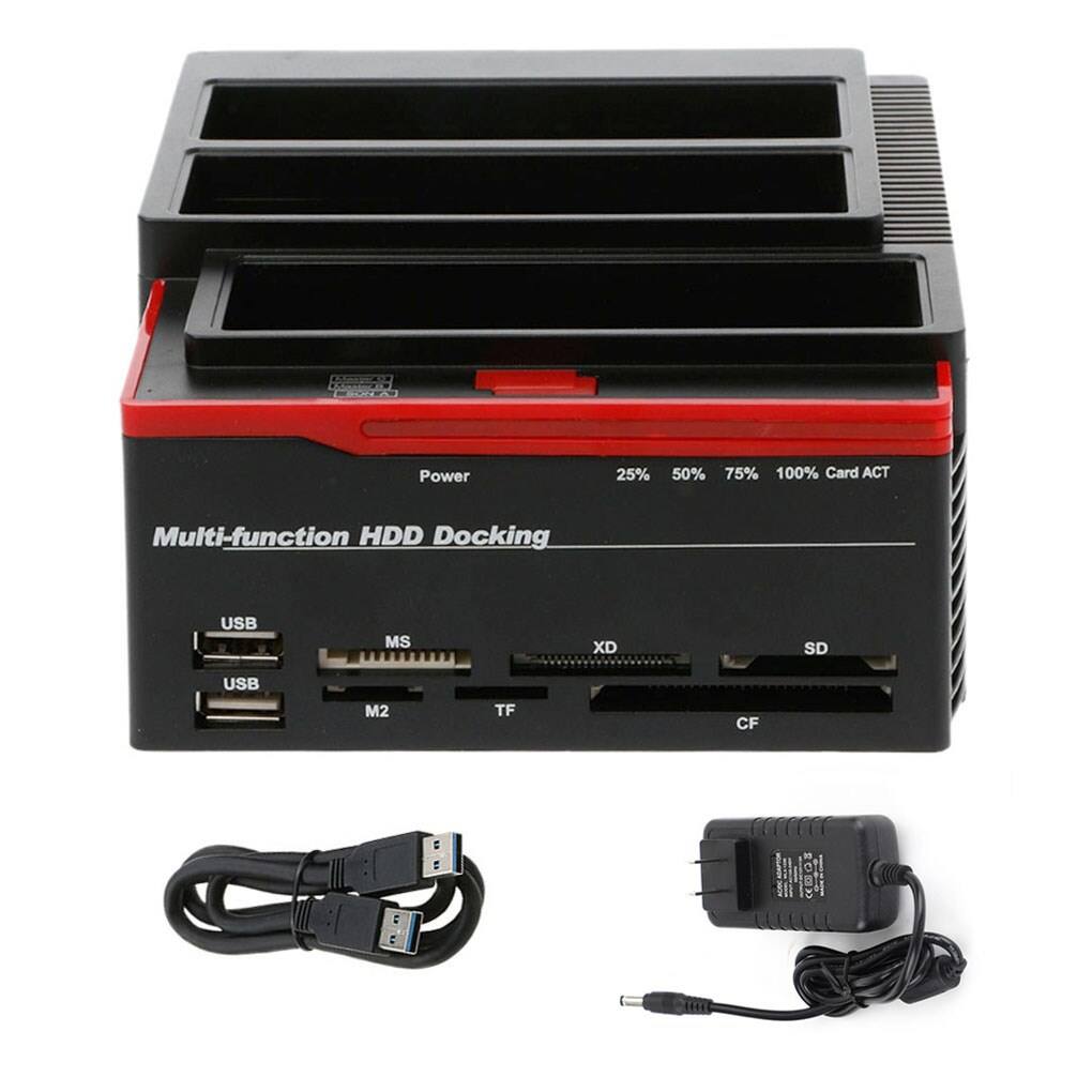 Power 25% 50% 75% 100% Card ACT

Multi-function HDD Docking

USB MS XD SD USB M2 TF CF